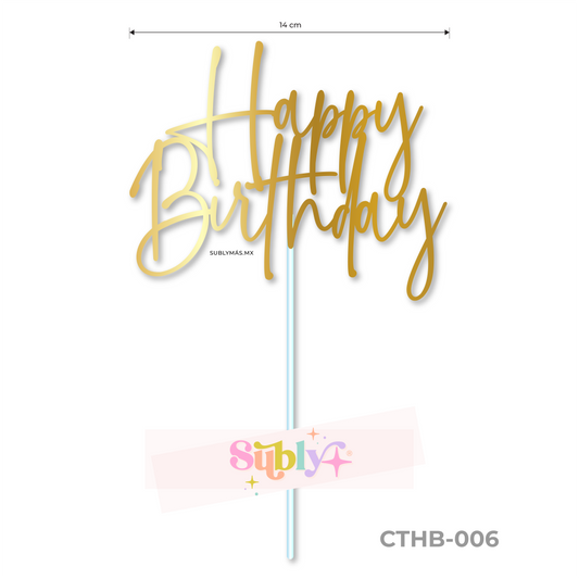 Cake topper Happy Birthday CTHB-006