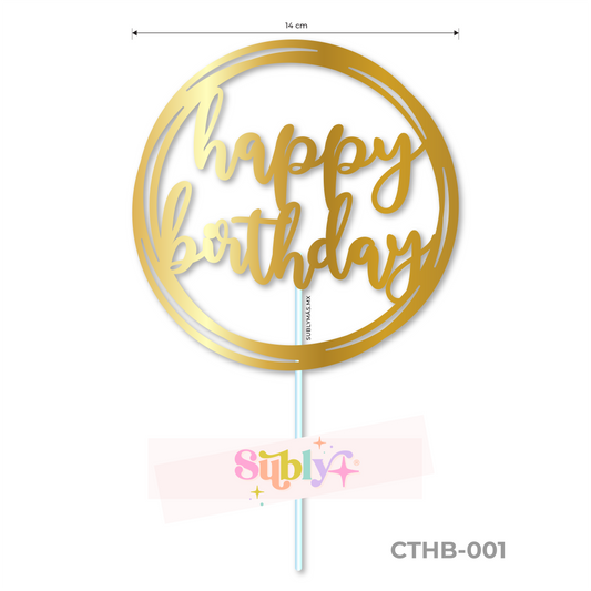 Cake topper Happy Birthday CTHB-001