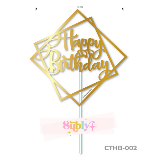 Cake topper Happy Birthday CTHB-002