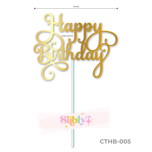 Cake topper Happy Birthday CTHB-005