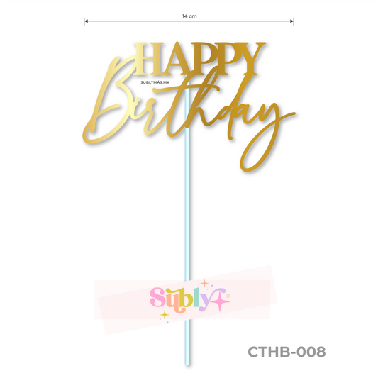 Cake topper Happy Birthday CTHB-008