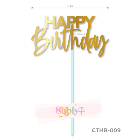 Cake topper Happy Birthday CTHB-009